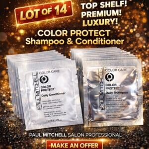 Lot of 14 Paul Mitchell Color Protect Daily  Shampoo & Conditioner .25 oz NEW